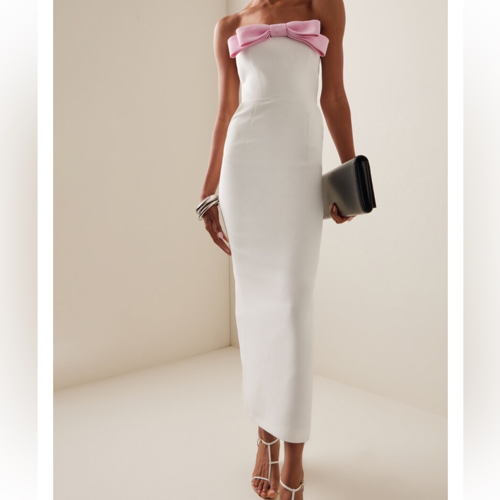 Ilkyaz Ozel Elèa Bow-Detailed Crepe Strapless Maxi Dress